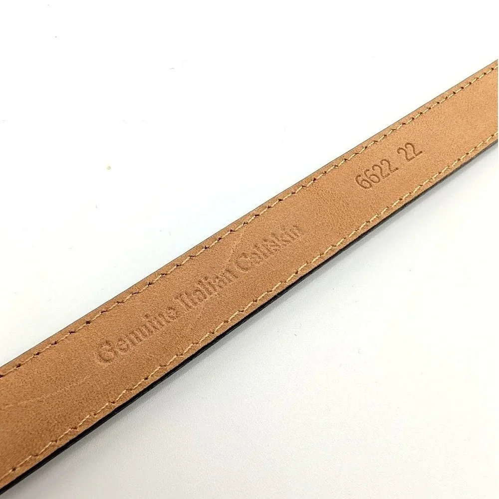 WCM New York Womens Small Dark Brown Italian Calfskin Belt - Picture 5 of 7